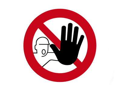 Warnschild Zutritt verboten - nicht anfassen